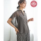 チャコール | 【雑誌InRed6月号掲載】コットンライクシアードルマンブラウス | ikka 