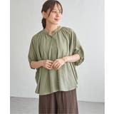 カーキ | 【接触冷感】ドルマンギャザーシャツ | ikka
