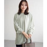 グリーン | 前後2WAYバンドカラーシャツ | ikka 