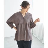 コーヒー | 冷感楊柳バンドカラーシャツ | ikka 