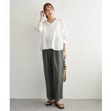 【接触冷感／UVカット】シアー7分袖フードシャツ | ikka  | 詳細画像7 