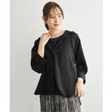 ブラック | 【接触冷感／UVカット】シアー7分袖フードシャツ | ikka 