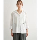 【接触冷感／UVカット】シアー7分袖フードシャツ | ikka  | 詳細画像19 