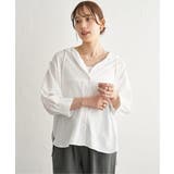 【接触冷感／UVカット】シアー7分袖フードシャツ | ikka  | 詳細画像1 