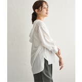 【接触冷感／UVカット】シアー7分袖フードシャツ | ikka  | 詳細画像2 