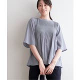 ブルー | マジョリカプリーツブラウス | ikka 