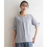 ネイビー | 【接触冷感】冷感袖切り替えブラウス | ikka 