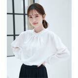 オフホワイト | 襟フリル2WAYブラウス | ikka 