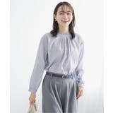 サックスブルー | 襟フリル2WAYブラウス | ikka 