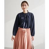 ネイビーブルー | 襟フリル2WAYブラウス | ikka 