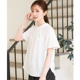 オフホワイト | 襟フリル2WAY半袖ブラウス | ikka 