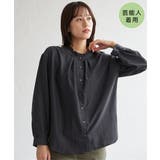 チャコール | 襟フリル2WAYブラウス | ikka 