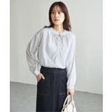 ライトグレー | 襟フリルリボン2WAYブラウス | ikka 