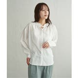 オフホワイト | 襟フリルリボン2WAYブラウス | ikka 