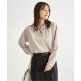 グレージュ | 襟フリルリボン2WAYブラウス | ikka 