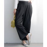 ブラック | フロントタックワイドパンツ | ikka