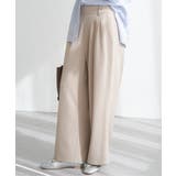 ベージュ | フロントタックワイドパンツ | ikka