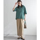 麻混ベルト付きイージーパンツ | ikka  | 詳細画像12 