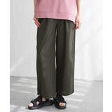 チャコール | 麻混ベルト付きイージーパンツ | ikka 