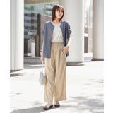 麻混ベルト付きイージーパンツ | ikka  | 詳細画像3 