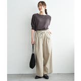 麻混ベルト付きイージーパンツ | ikka  | 詳細画像9 