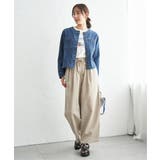 麻混ベルト付きイージーパンツ | ikka  | 詳細画像14 