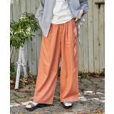 オレンジ | 麻混ベルト付きイージーパンツ | ikka 