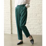 Dkグリーン | ウーリッシュフラノテーパードパンツ | ikka 