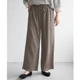 ベージュ | ジャガードプリーツワイドパンツ | ikka 