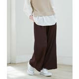 ジャガードプリーツワイドパンツ | ikka  | 詳細画像1 