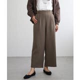 ダークブラウン | ツイルサイドベルトワイドパンツ | ikka 