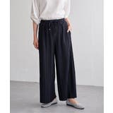 ネイビーブルー | カットプリーツワイドパンツ【親子コーデ】 | ikka 