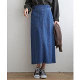 ブルー | 【雑誌InRed10月号掲載】ストレッチIラインスカート | ikka