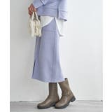 スカイブルー | GOKU楽フェイクスエードスカート | ikka 