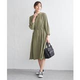 バンドカラーウエストドロストワンピース | ikka  | 詳細画像9 