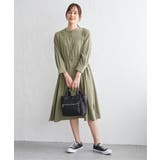 バンドカラーウエストドロストワンピース | ikka  | 詳細画像11 