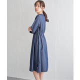 バンドカラーウエストドロストワンピース | ikka  | 詳細画像13 