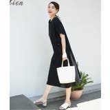 異素材配色切り替えワンピース | ikka  | 詳細画像2 