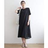 異素材配色切り替えワンピース | ikka  | 詳細画像3 