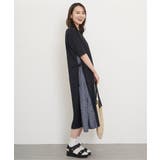 【親子コーデ】異素材切り替えサイドリボンワンピース | ikka  | 詳細画像2