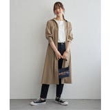 ベージュ | コットンポケ付きシャツワンピース | ikka
