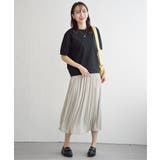 ブラック | ラメパフプルオーバープリーツスカートセット | ikka 