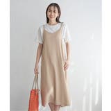 ベージュ | 【2点セット】リネンライク2WAYキャミワンピセット | ikka 