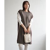 コーヒー | 【2点セット】サイドボタンニットベストセットワンピース | ikka