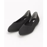 ブラック | 洗えるニットペタンコパンプス | ikka 