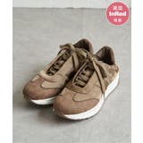 モカ | 【雑誌InRed11月号掲載】サテンスエードコンビスニーカー | ikka 