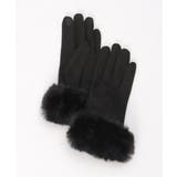 ブラック | エコスエードファー付きグローブ | ikka 