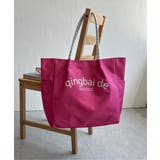 ピンク | 撥水ロゴ入りビッグトートバッグ | ikka 