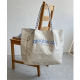 オフホワイト | 撥水ロゴ入りビッグトートバッグ | ikka 