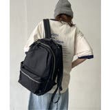 ブラック | 撥水ナイロン8ポケットリュック | ikka 